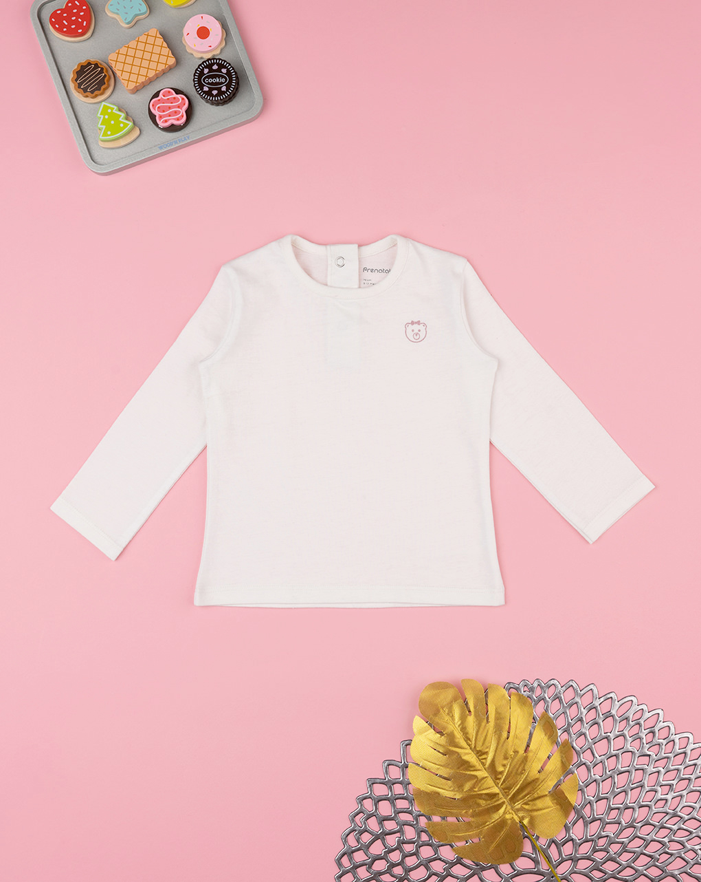 βρεφική μπλούζα λευκή teddy για κορίτσι - Prénatal