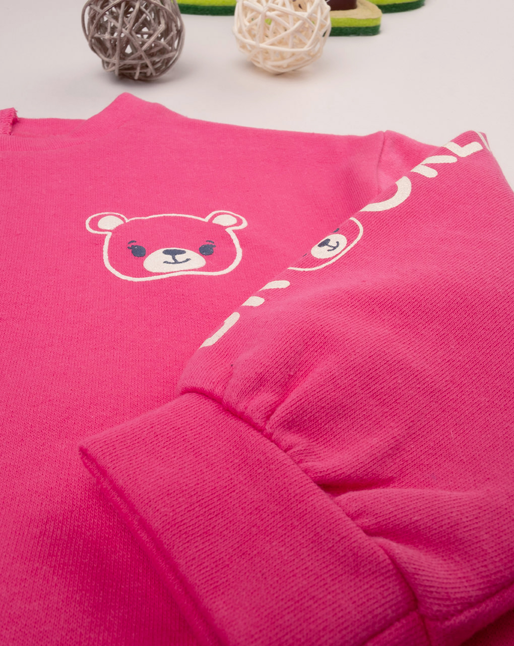 βρεφική μπλούζα φούτερ φούξια teddy για κορίτσι - Prénatal