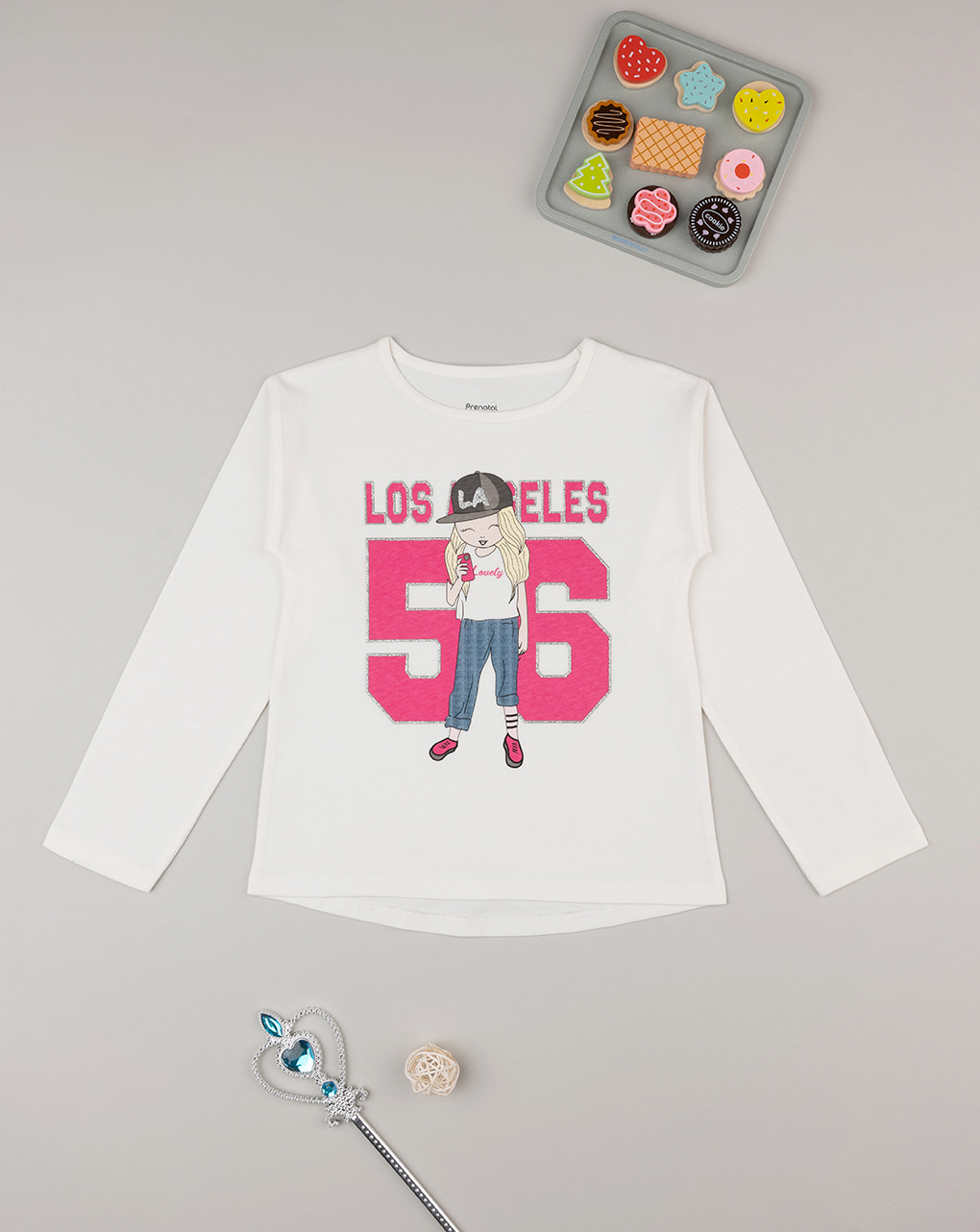 παιδική μπλούζα λευκή los angeles 56 για κορίτσι