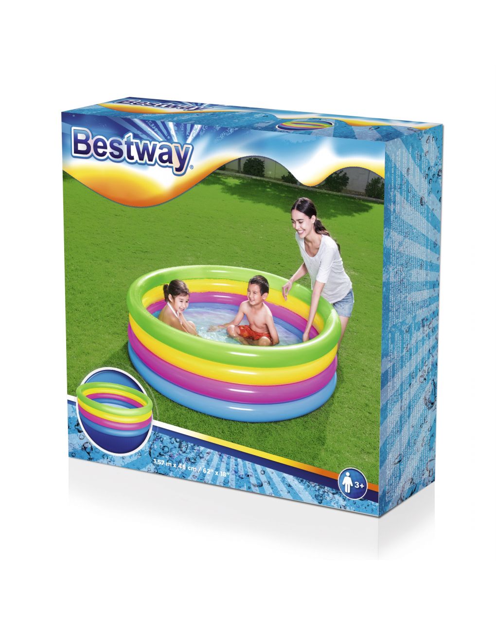 Bestway παιδική φουσκωτή πισίνα πολύχρωμη 157x46εκ. bst51117 - Bestway