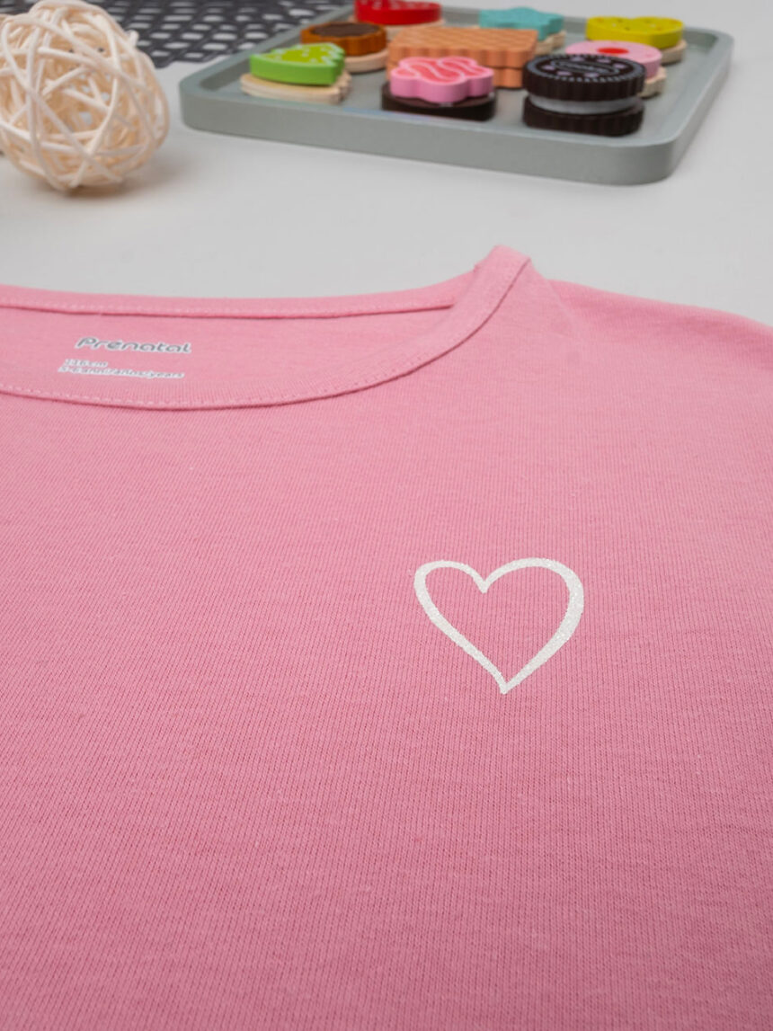 παιδική μπλούζα ροζ με καρδούλα για κορίτσι - Prénatal