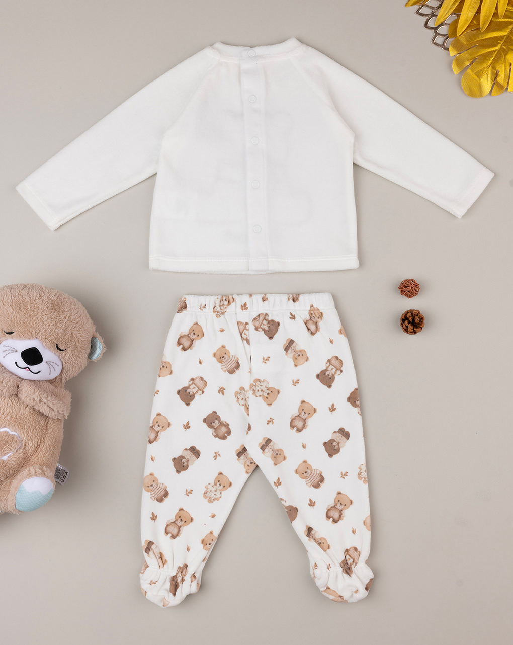 βρεφικό σετ σενίλ μπλούζα και γκέτα teddy για αγόρι - Prénatal