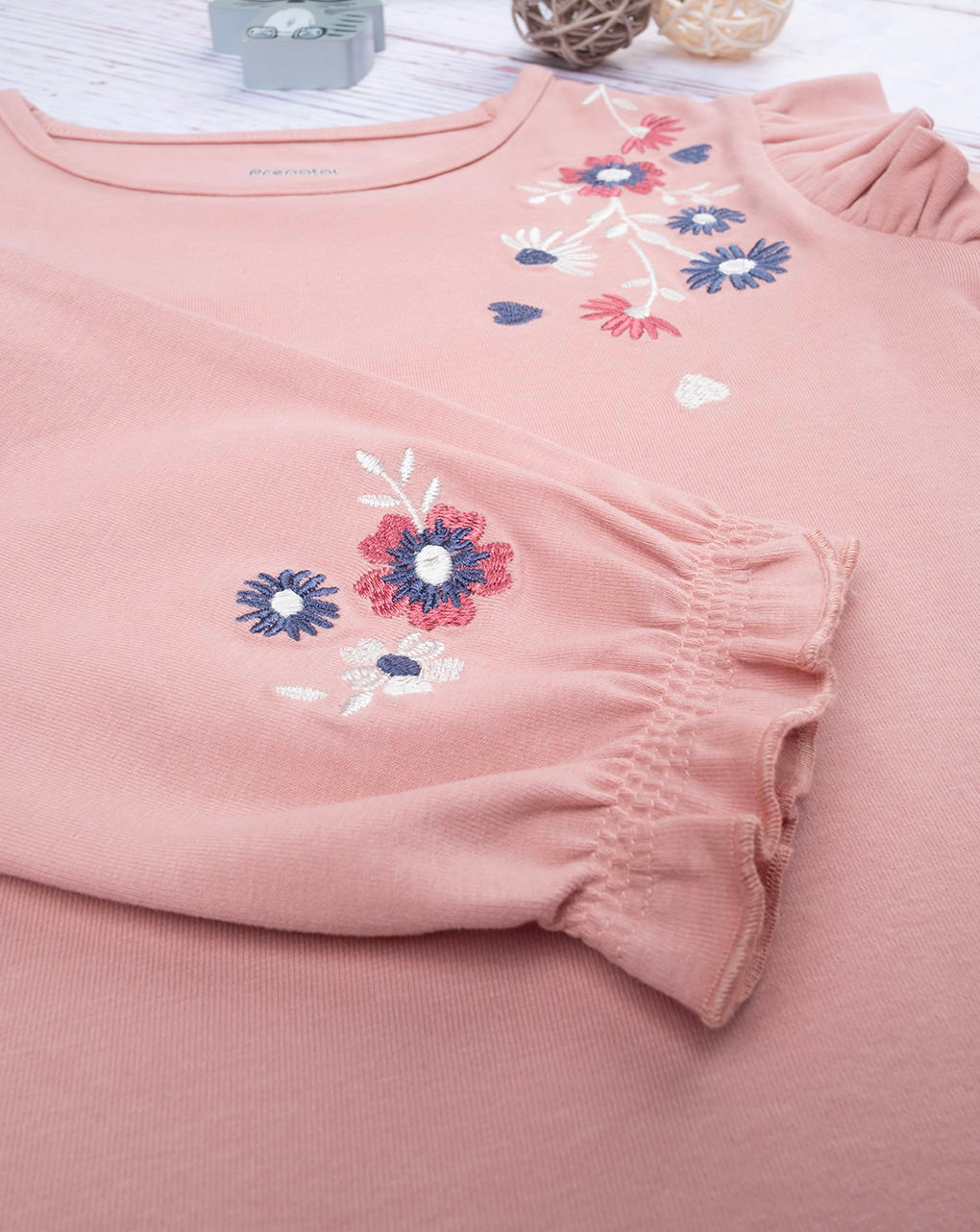 παιδική μπλούζα ροζ με λουλούδια για κορίτσι - Prénatal