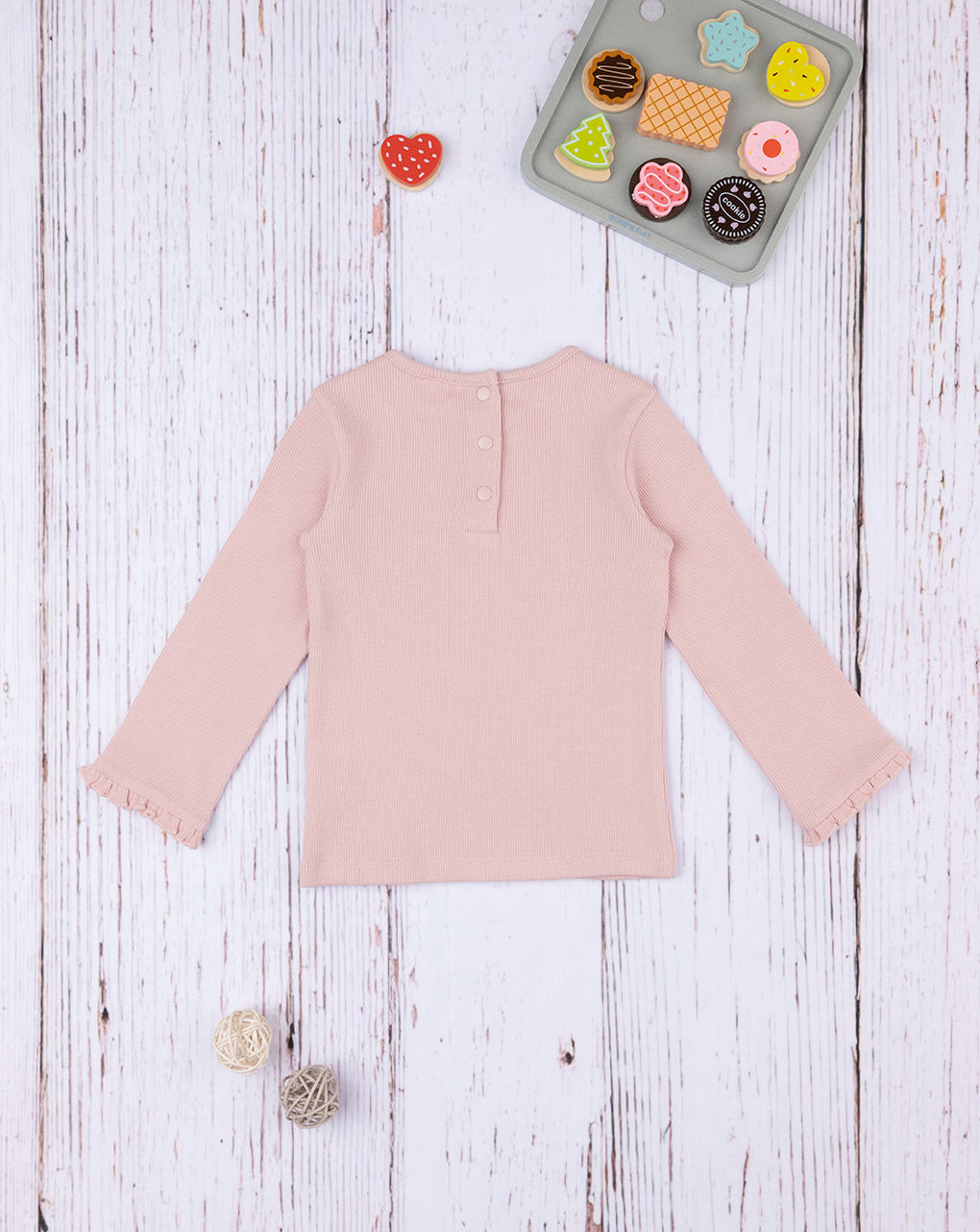 βρεφική μπλούζα ριμπ ροζ για κορίτσι - Prénatal