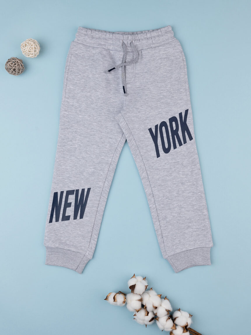 παιδικό παντελόνι φόρμας γκρι new york για αγόρι - Prénatal