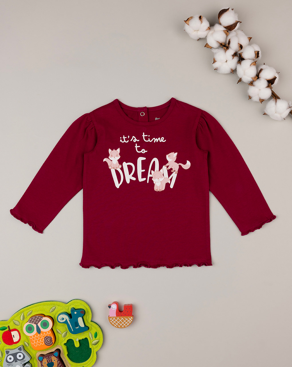 βρεφική μπλούζα μπορντώ dream για κορίτσι - Prénatal