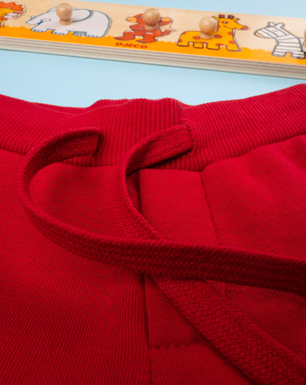 βρεφικό παντελόνι φούτερ κόκκινο με τιγράκι για αγόρι - Prénatal