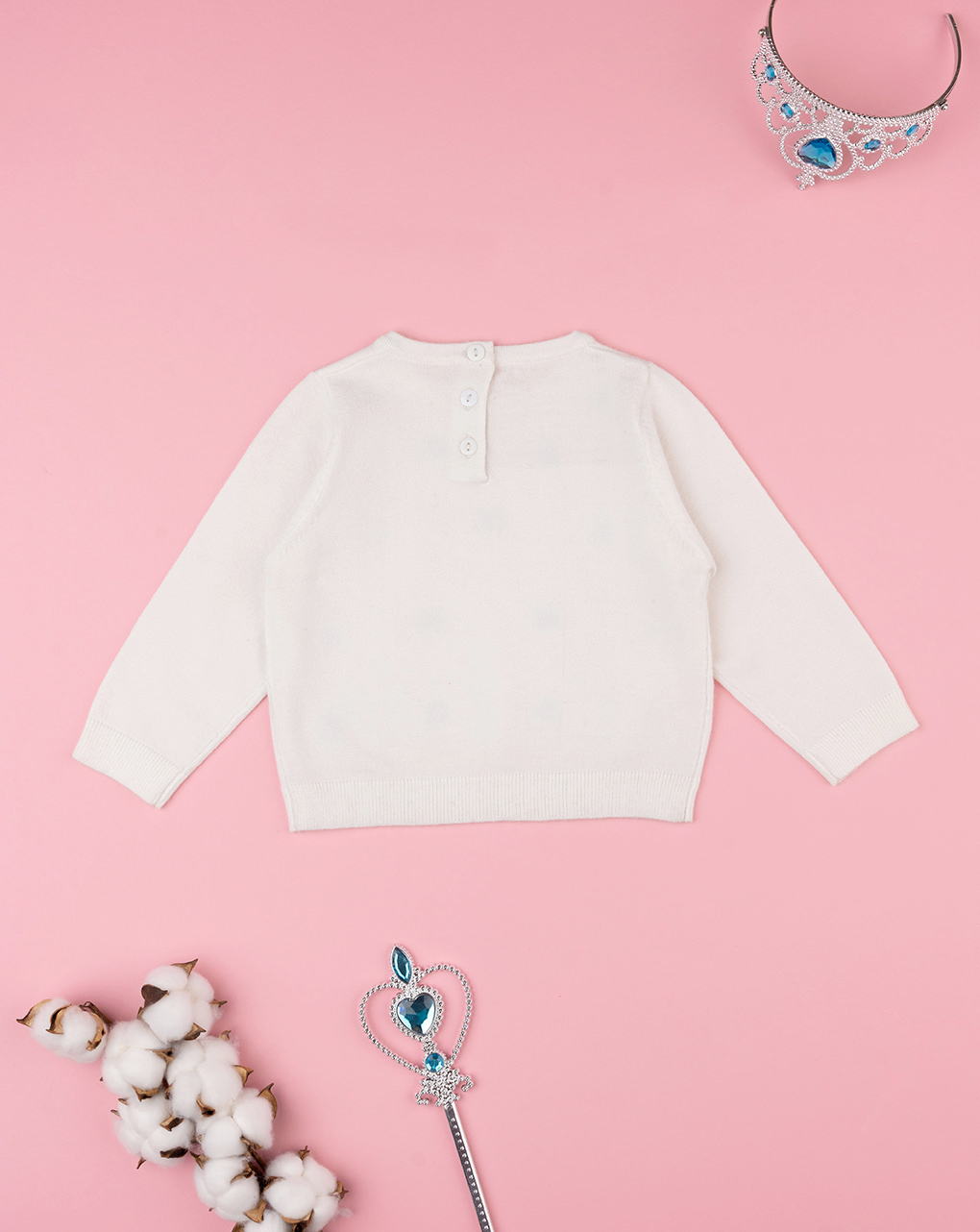 βρεφικό πουλόβερ λευκό με ουράνια τόξα για κορίτσι - Prénatal
