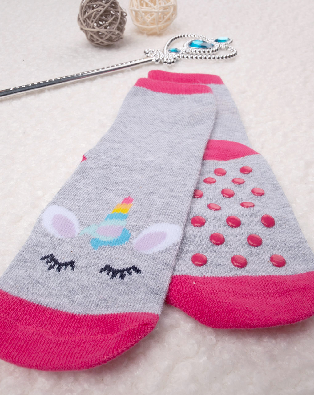 παιδικά αντιολισθητικά καλτσάκια με μονόκερο για κορίτσι - Prénatal