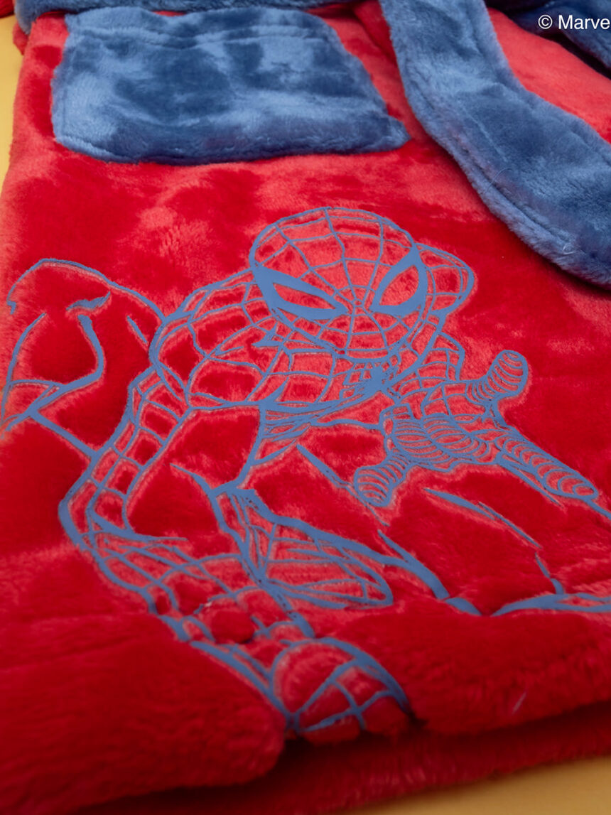 παιδική ρόμπα σενίλ κόκκινη με το spiderman για αγόρι - Prénatal
