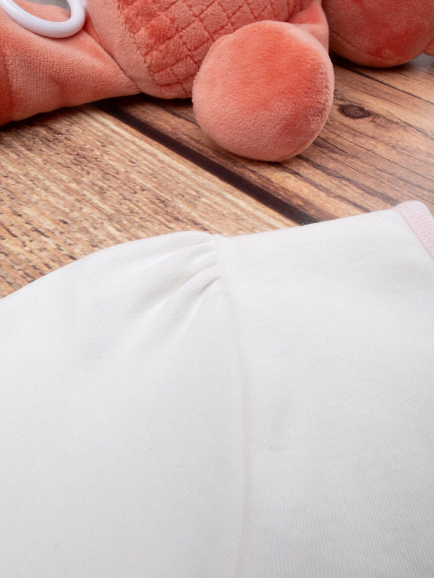 παιδική πιτζάμα λευκή/ροζ με γατάκι για κορίτσι - Prénatal