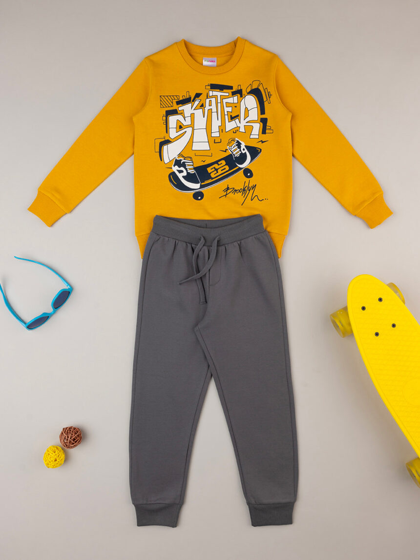 παιδικό σετ μπλούζα φούτερ και φόρμα skater για αγόρι - Prénatal