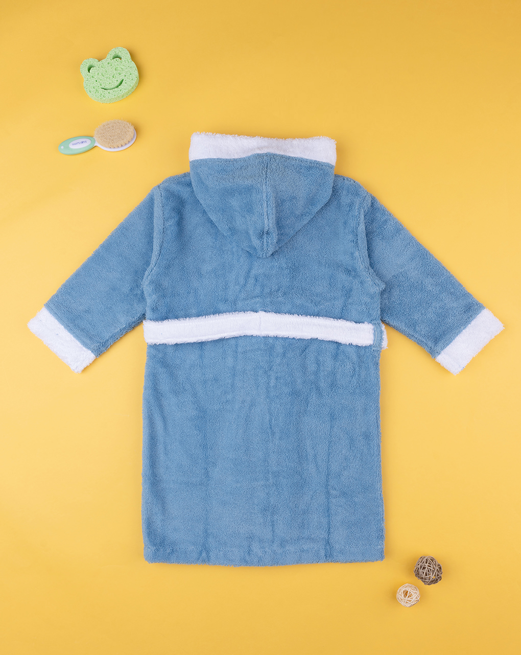 παιδικό μπουρνούζι μπλε με κουκούλα για αγόρι - Prénatal