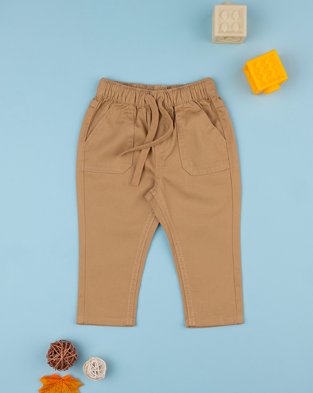 βρεφικό παντελόνι twill μπεζ για αγόρι - Prénatal