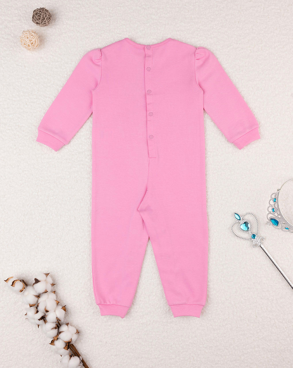 βρεφική ολόσωμη πιτζάμα ροζ με γατάκι για κορίτσι - Prénatal