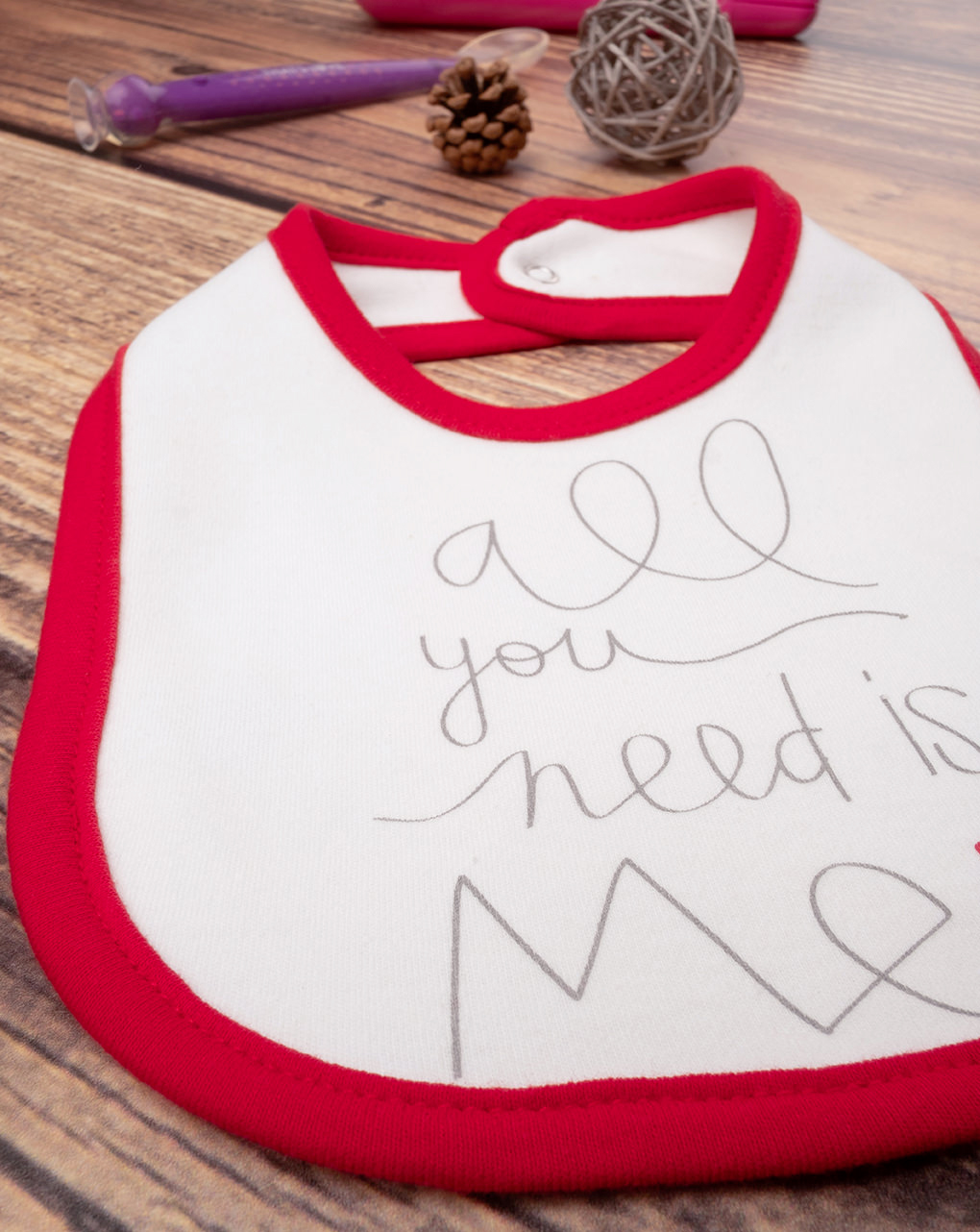 βρεφική σαλιάρα λευκή all you need για αγόρι - Prénatal