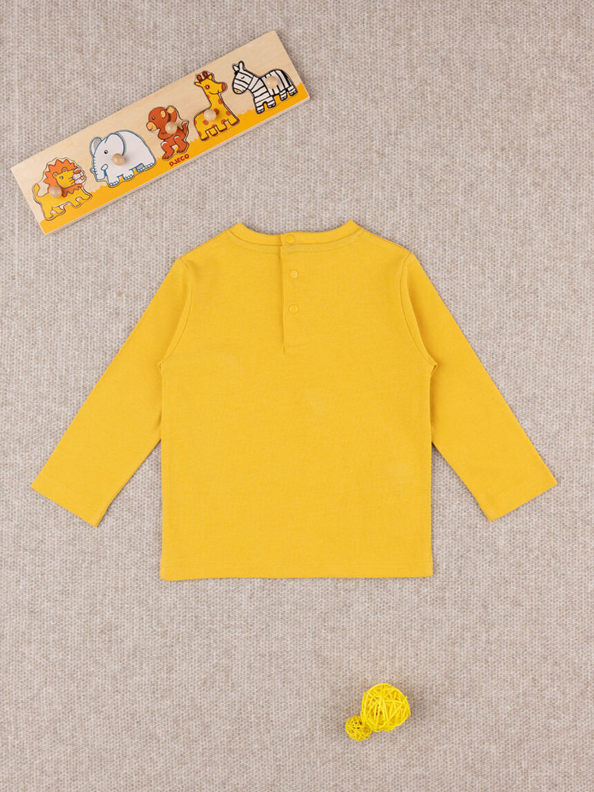 βρεφική μπλούζα κίτρινη woods για αγόρι - Prénatal
