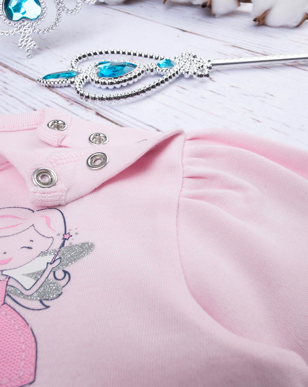 βρεφική πιτζάμα ροζ με νεράιδες για κορίτσι - Prénatal