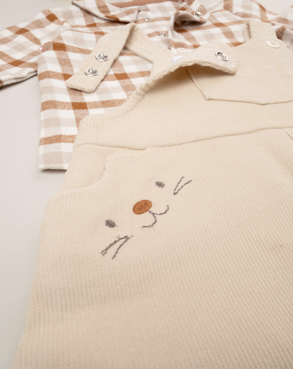βρεφικό σετ πουκάμισο και σαλοπέτα με γατάκι για αγόρι - Prénatal