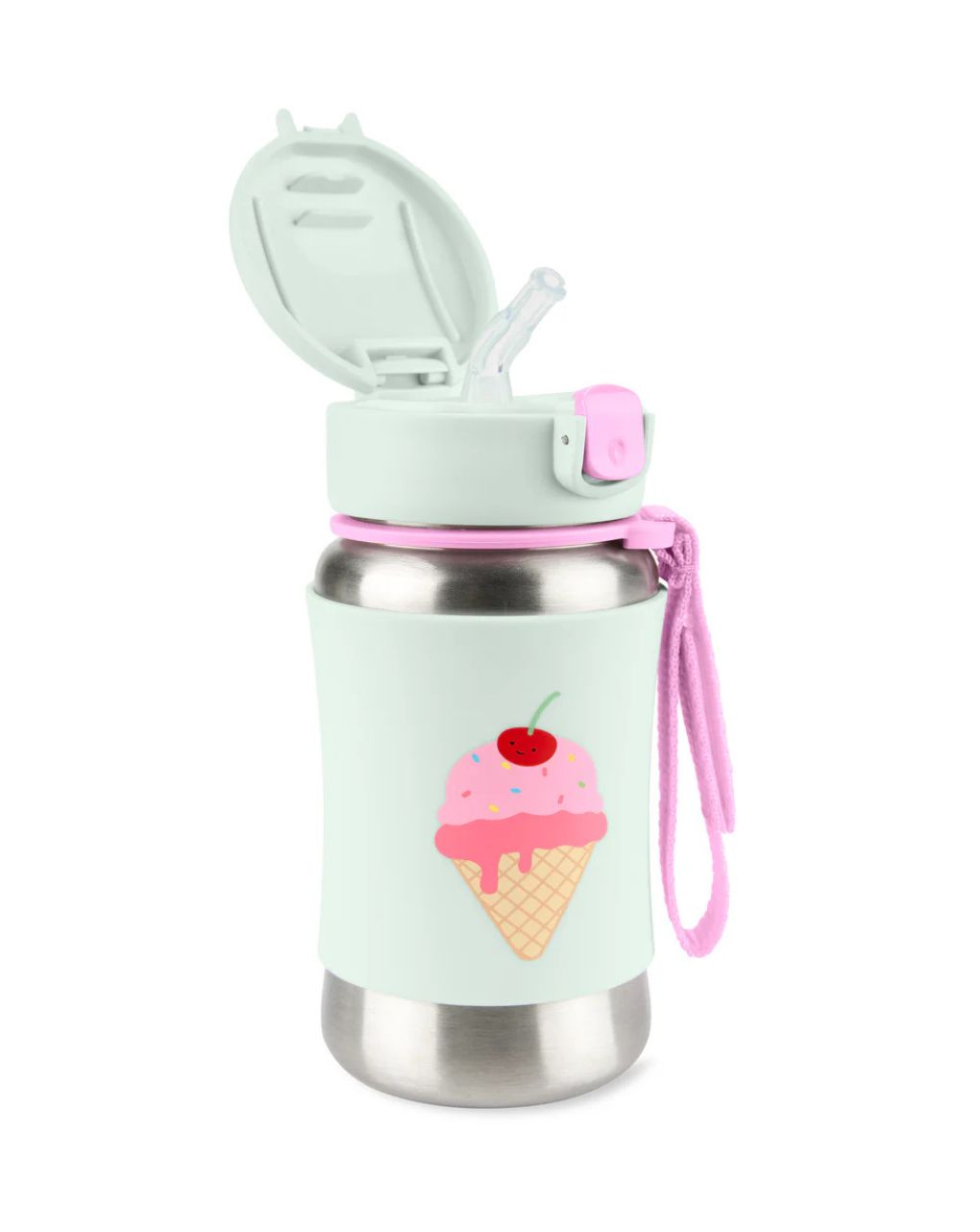 Skip hop sparkle style stainless steel παγούρι με καλαμάκι 350ml ice cream 9o285610 - SKIP HOP