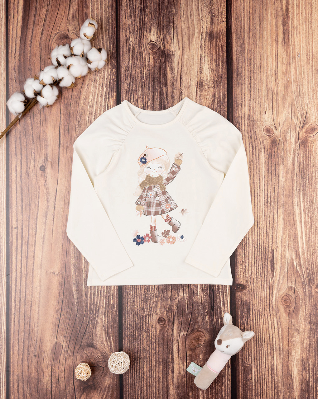 παιδική μπλούζα λευκή autumn για κορίτσι - Prénatal