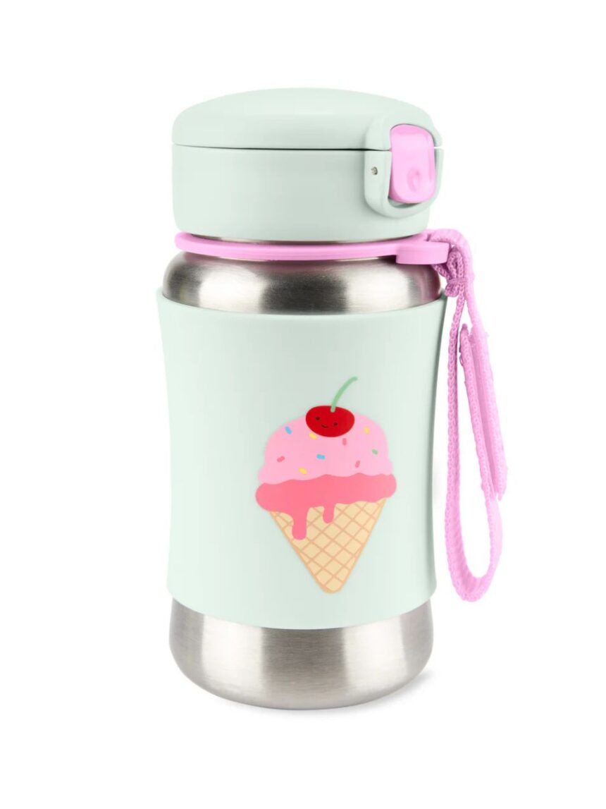 Skip hop sparkle style stainless steel παγούρι με καλαμάκι 350ml ice cream 9o285610 - SKIP HOP