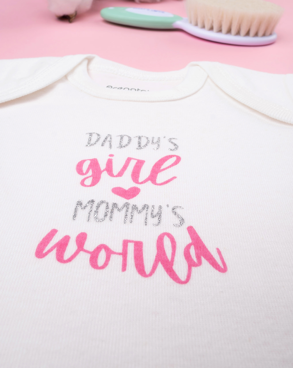 βρεφικό κορμάκι λευκό mom and dad για κορίτσι - Prénatal