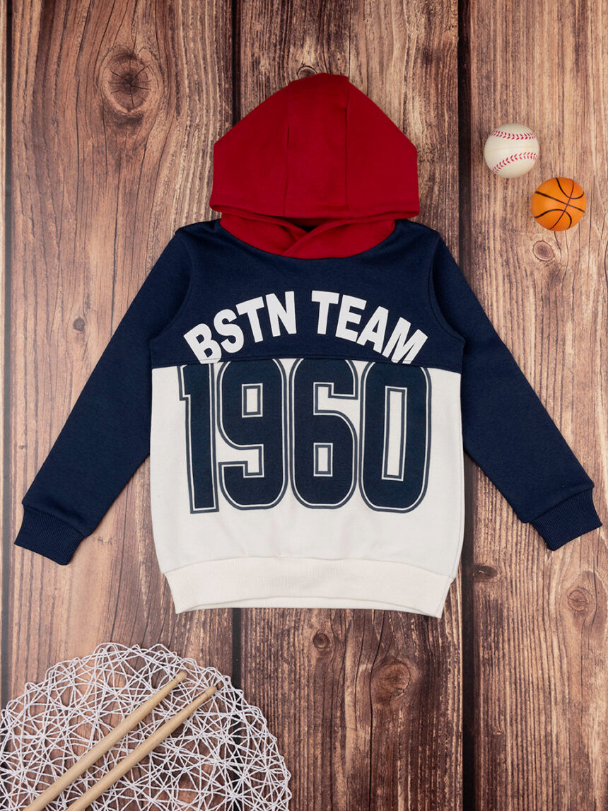 παιδική μπλούζα φούτερ τρίχρωμη boston team για αγόρι - Prénatal
