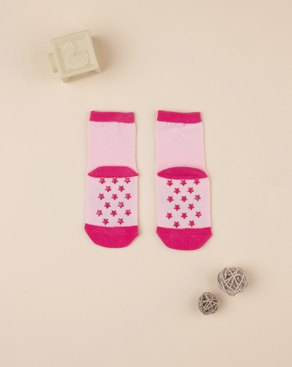 βρεφικά αντιολισθητικά καλτσάκια με γατάκι για κορίτσι - Prénatal