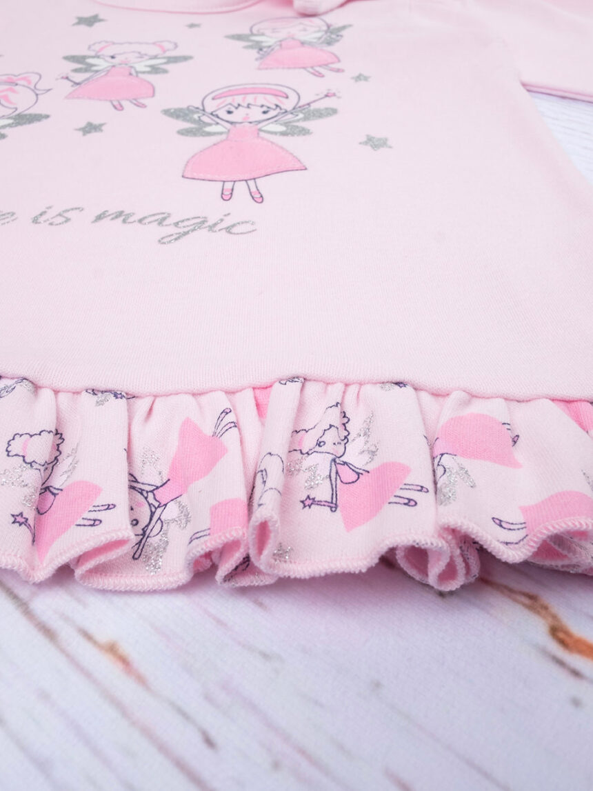 βρεφική πιτζάμα ροζ με νεράιδες για κορίτσι - Prénatal