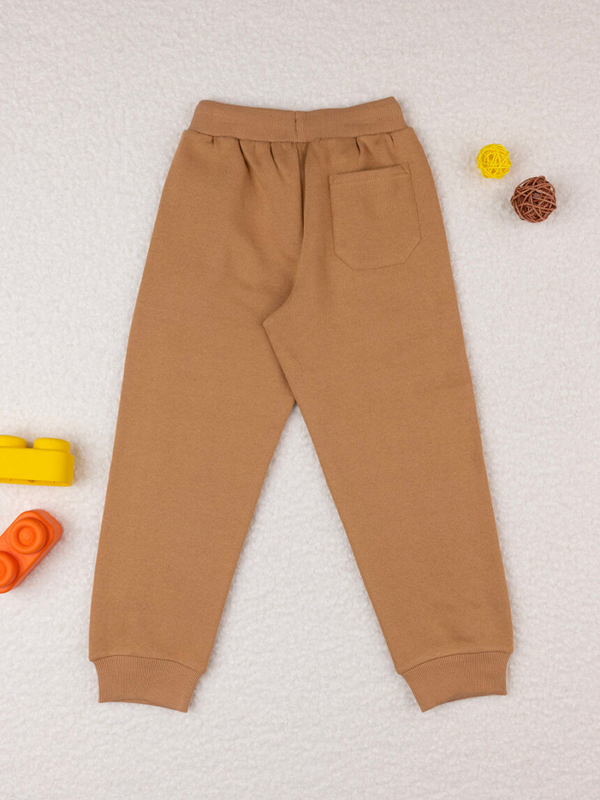 παιδικό παντελόνι φόρμας καφέ με ένθετα για αγόρι - Prénatal