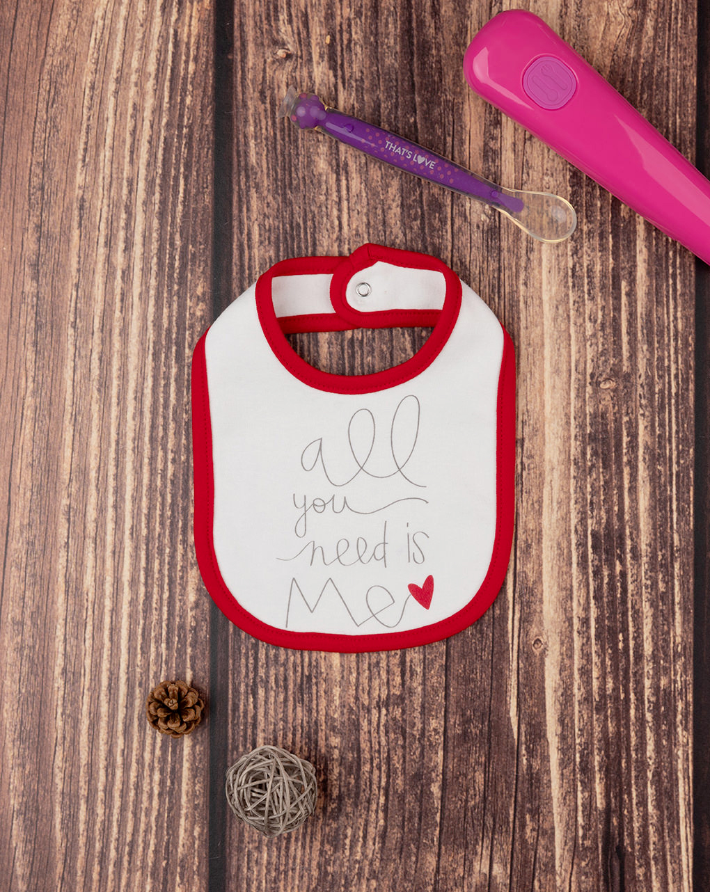 βρεφική σαλιάρα λευκή all you need για αγόρι - Prénatal