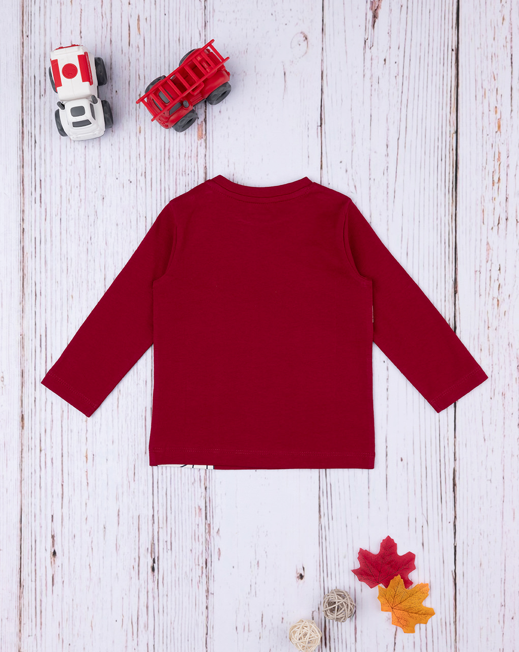 βρεφική μπλούζα μπορντώ με σκυλάκια για αγόρι - Prénatal