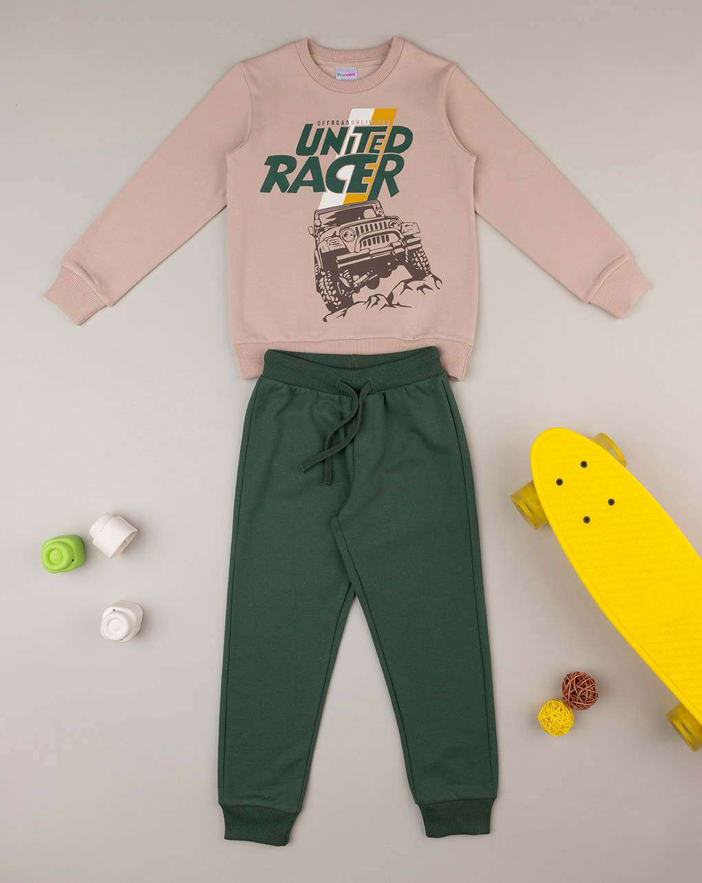 παιδικό σετ μπλούζα φούτερ και φόρμα racer για αγόρι - Prénatal