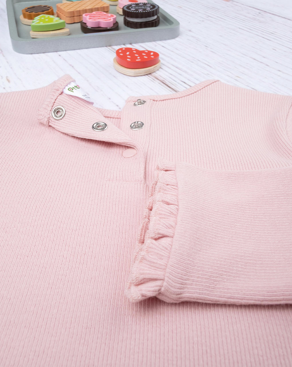 βρεφική μπλούζα ριμπ ροζ για κορίτσι - Prénatal