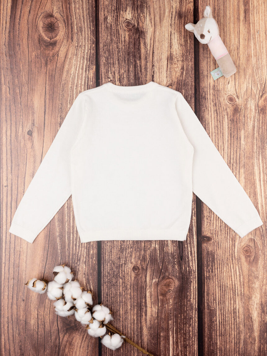 παιδικό πουλόβερ λευκό με παγιέτες για κορίτσι - Prénatal