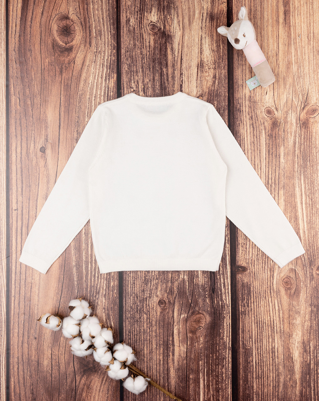 παιδικό πουλόβερ λευκό με παγιέτες για κορίτσι - Prénatal
