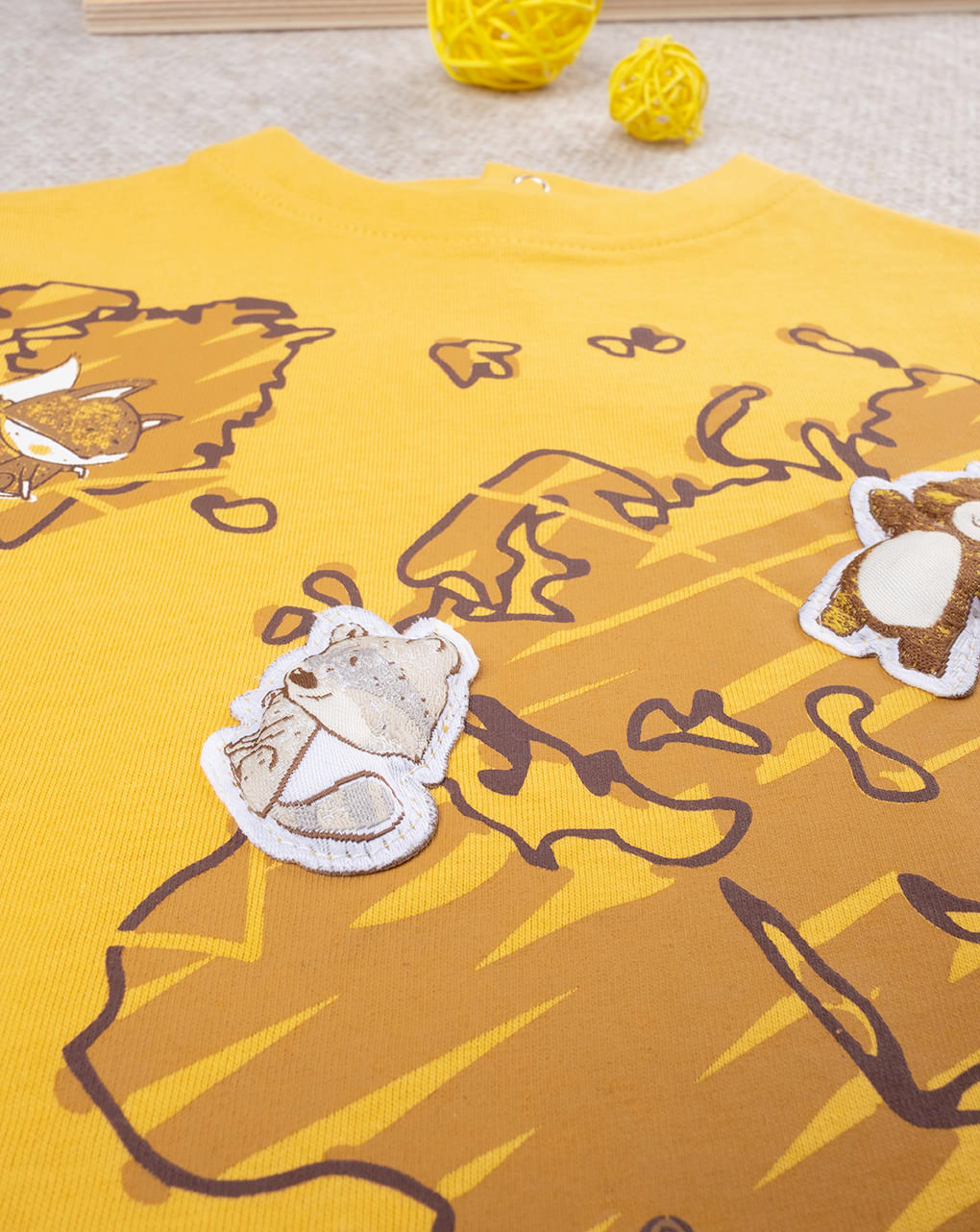 βρεφική μπλούζα κίτρινη woods για αγόρι - Prénatal