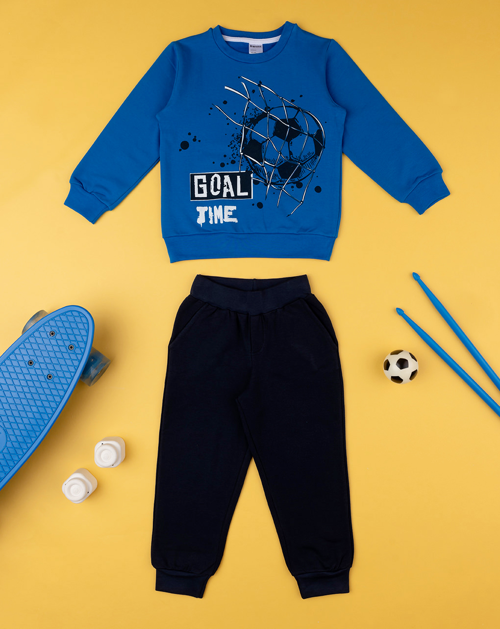 παιδικό σετ μπλούζα φούτερ και φόρμα με ποδόσφαιρο για αγόρι - Prénatal
