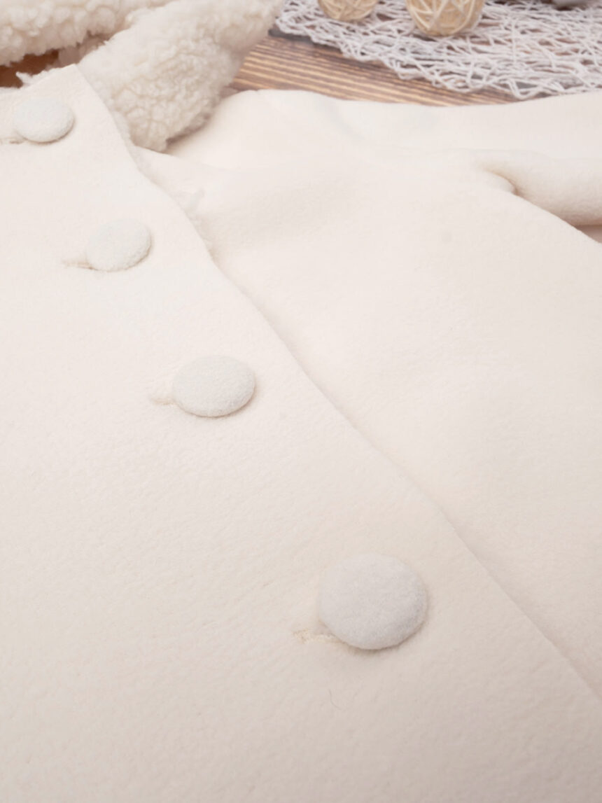 βρεφικό παλτό μαντό κρεμ για κορίτσι - Prénatal