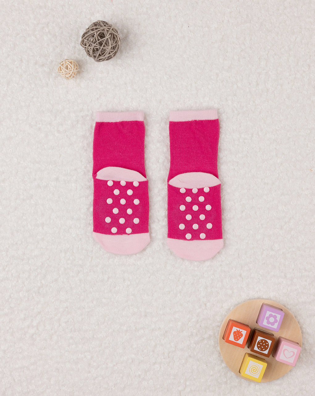 βρεφικά αντιολισθητικά καλτσάκια με cupcake για κορίτσι - Prénatal