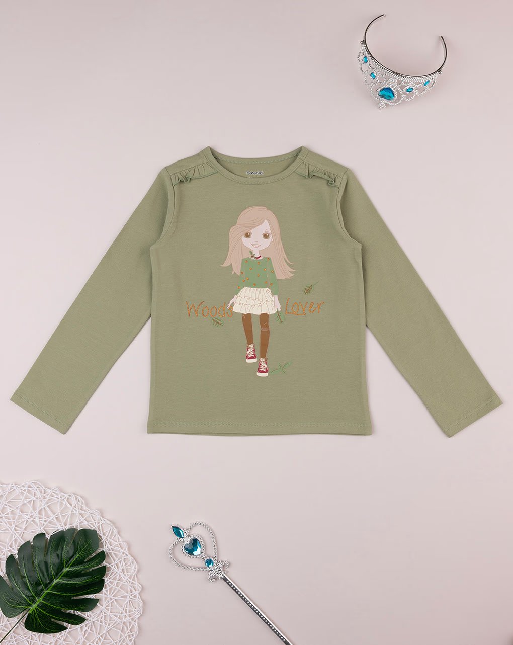 παιδική μπλούζα χακί woods lover για κορίτσι - Prénatal