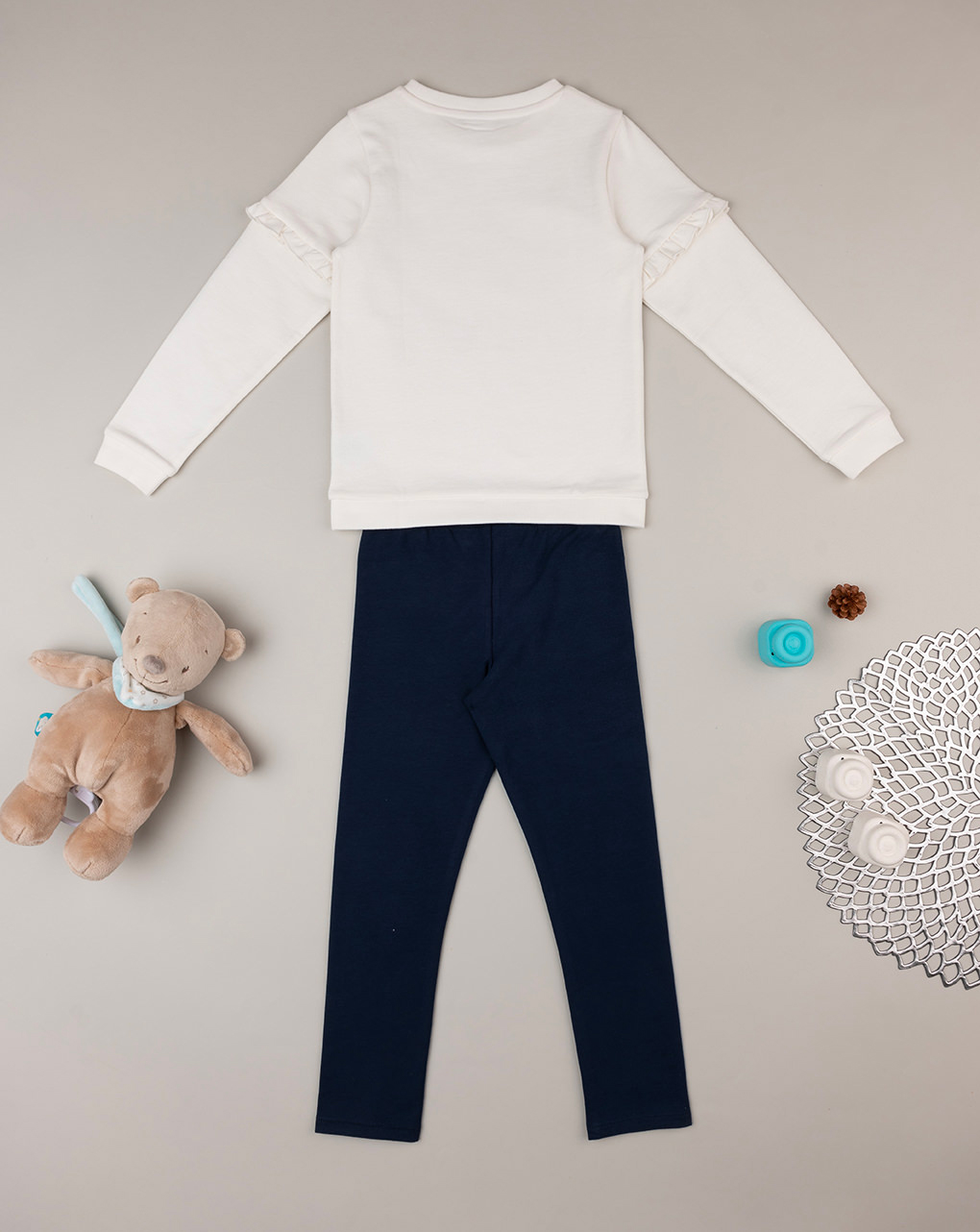 παιδικό σετ μπλούζα φούτερ και κολάν με αρκουδάκια για κορίτσι - Prénatal