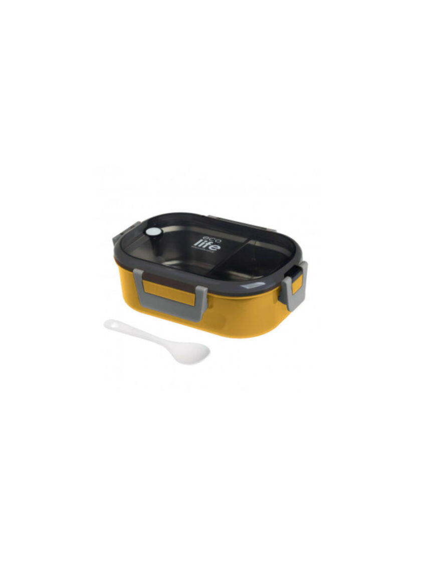 Ecolife φαγητοδοχείο ανοξείδωτο 2 θέσεων 900ml yellow - Ecolife