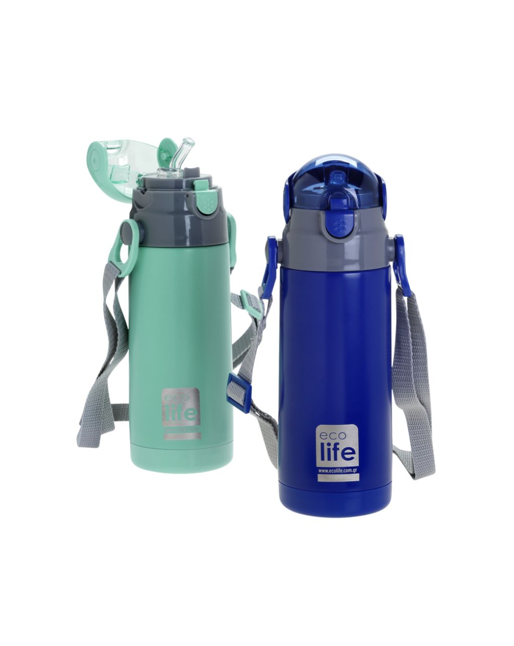Ecolife ανοξείδωτο παγούρι με καλαμάκι kids thermos 400ml mint 33-bo-2988 - Ecolife