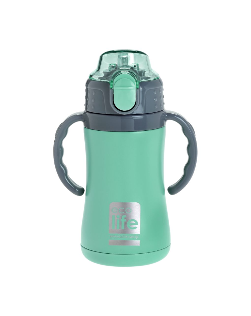 Ecolife ανοξείδωτο παγούρι με καλαμάκι kids thermos 300ml mint 33-bo-2991