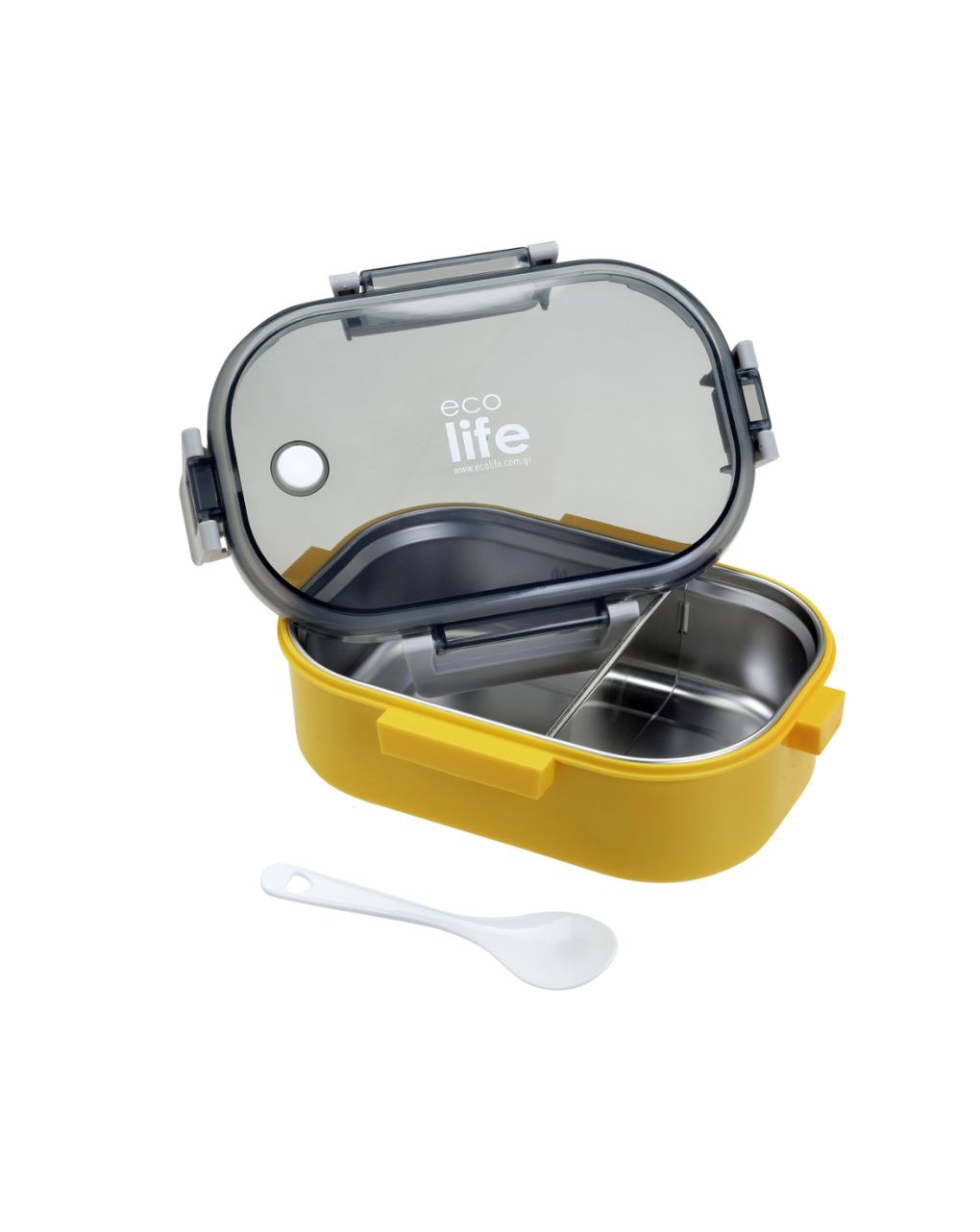 Ecolife ανοξείδωτο φαγητοδοχείο με χώρισμα 900ml yellow 33-bo-9066 - Ecolife