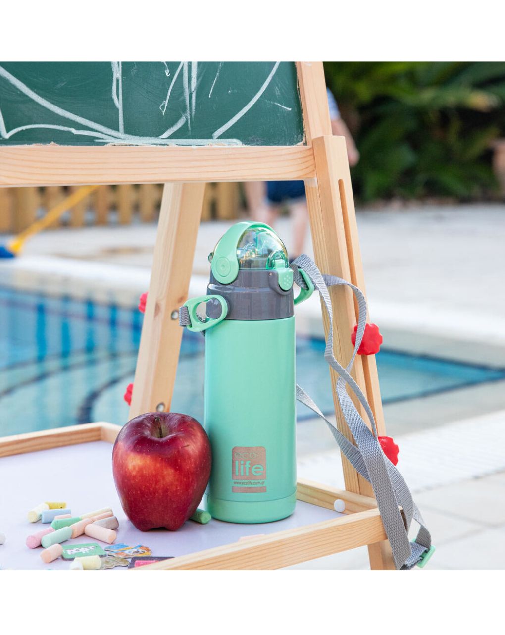 Ecolife ανοξείδωτο παγούρι με καλαμάκι kids thermos 400ml mint 33-bo-2988 - Ecolife