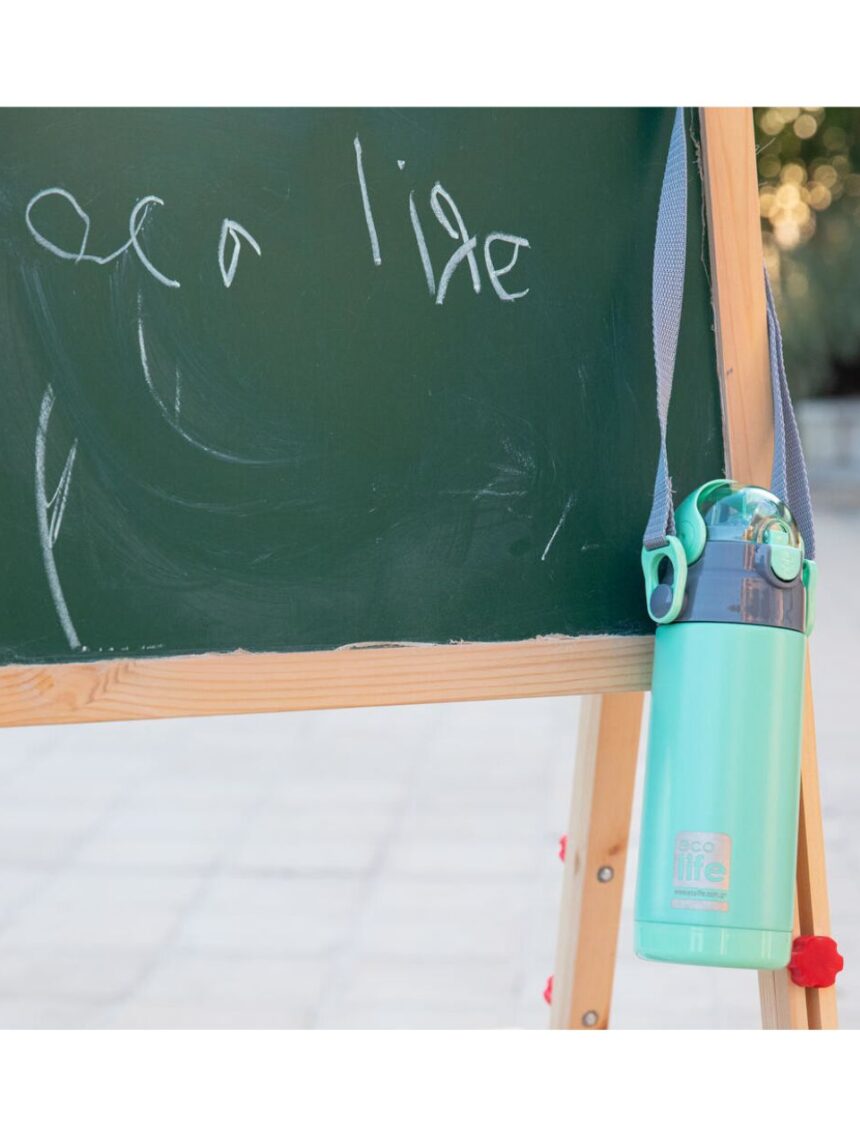 Ecolife ανοξείδωτο παγούρι με καλαμάκι kids thermos 400ml mint 33-bo-2988 - Ecolife