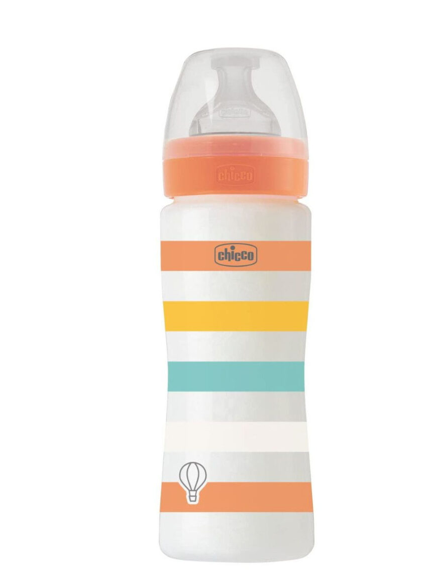Chicco μπιμπερό πλαστικό well being 330ml orange unisex  4+ μηνών - Chicco
